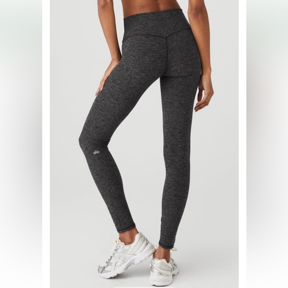 Alo Alosoft High Waist 7/8 Highlight Legging Dark Heather Grey Yoga Pajamas